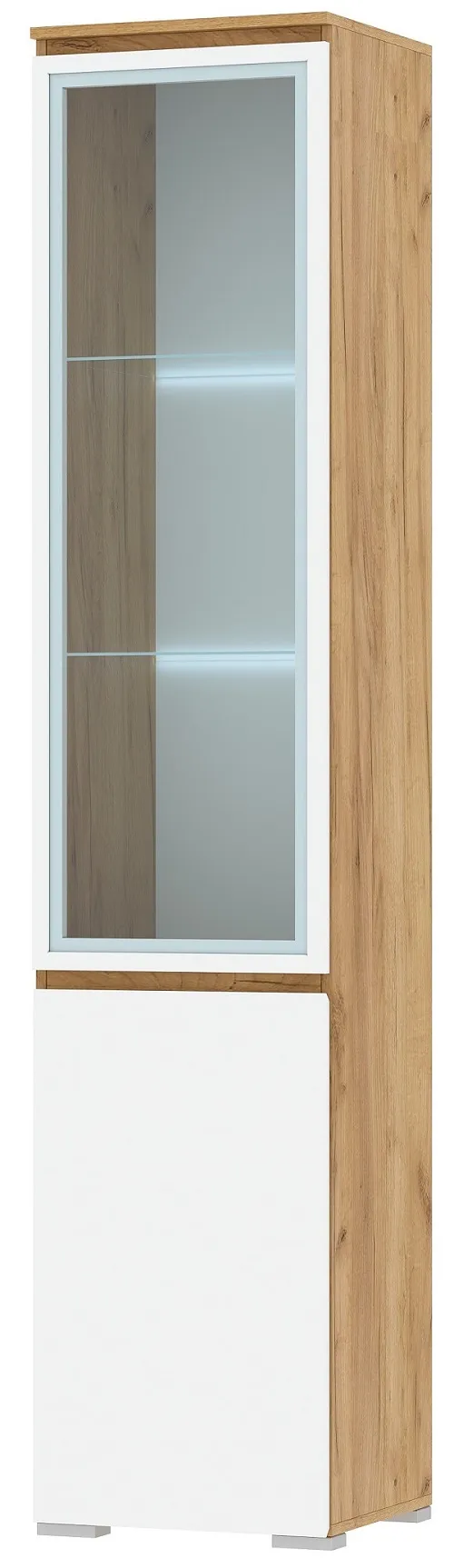 Пенал-витрина  ГРЕТТА   1В1С Дуб Крафт золотой - Белый