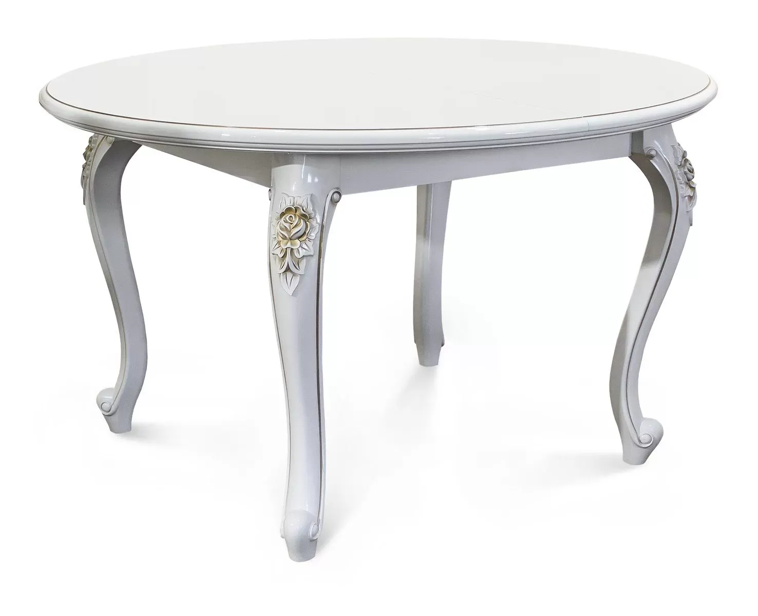 Стол Натали круглый белый глянец