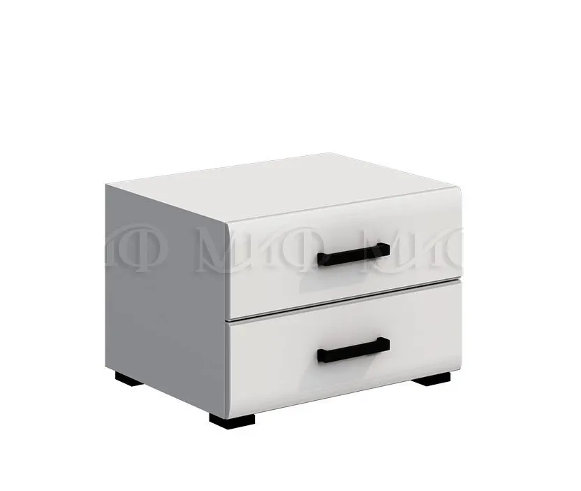 Тумбы прикроватные Ненси New (белый глянец) 2 шт