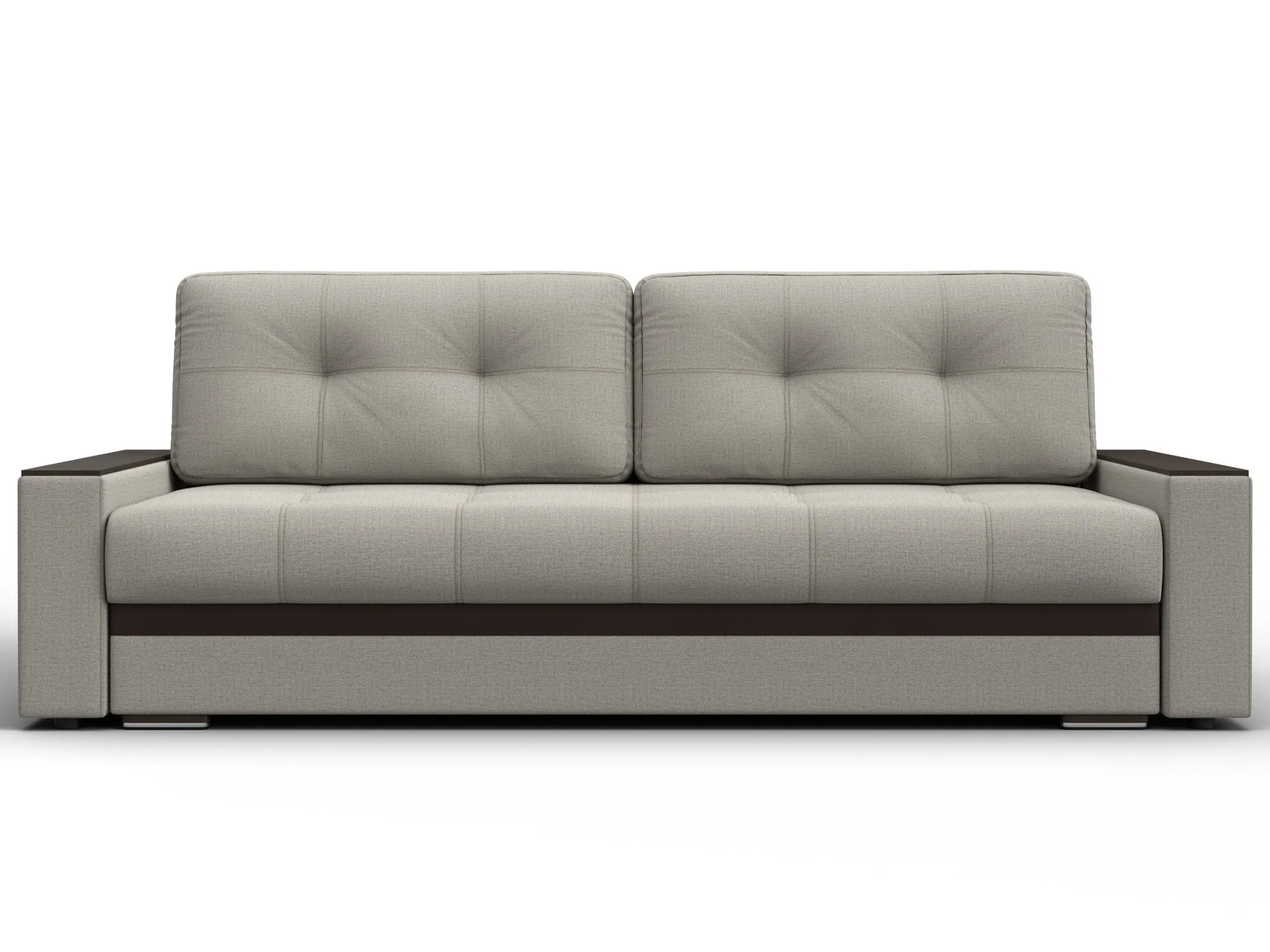 Диван прямой с декором Лига-096 НПБ ( Амур 02 Бежевый;Коричневый )