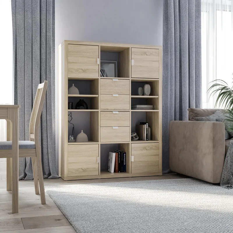 S00661 Фора 12 стеллаж 112х146х38, дуб беленый