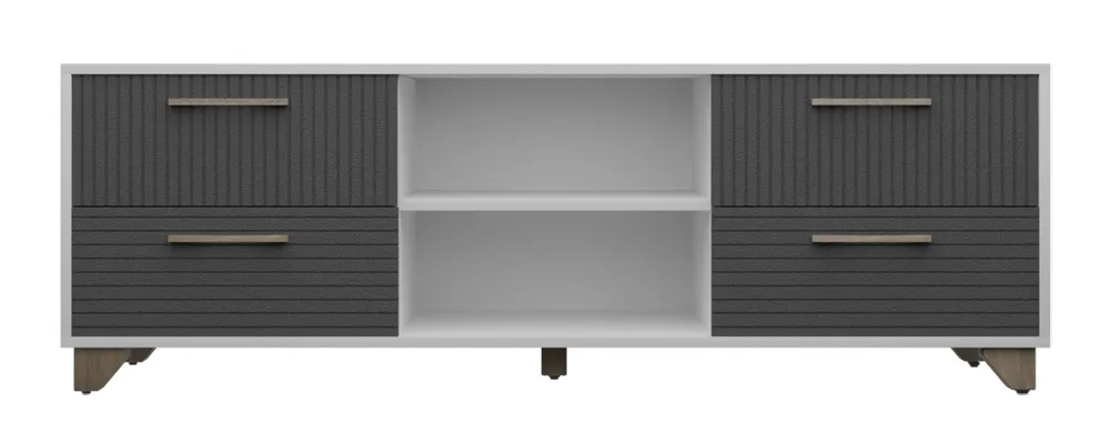 Тумба под ТВ Копенгаген с нишей (Белый/серый графит)