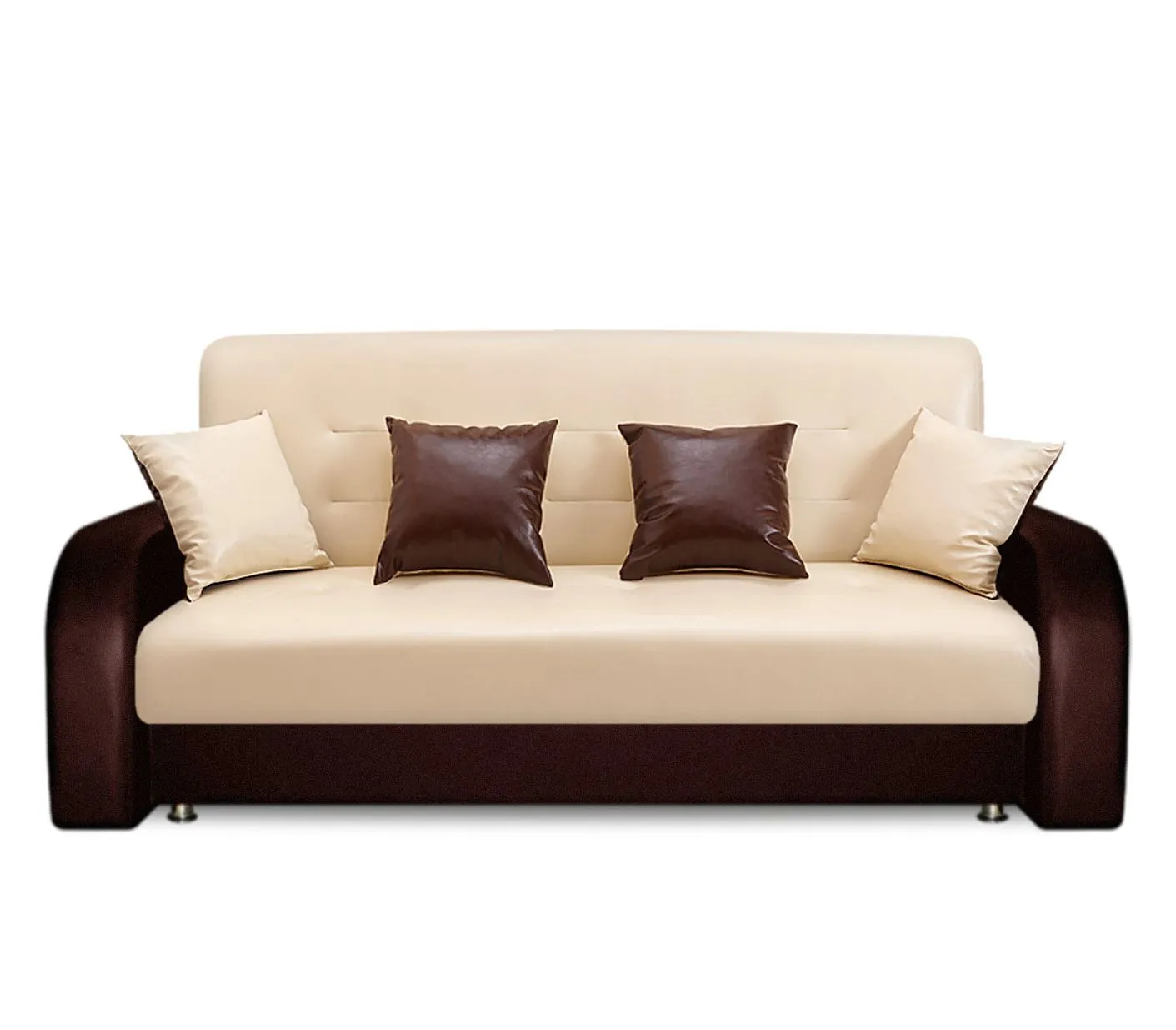 Диван книжка Престиж 120 (кожзам бежево-коричневый)