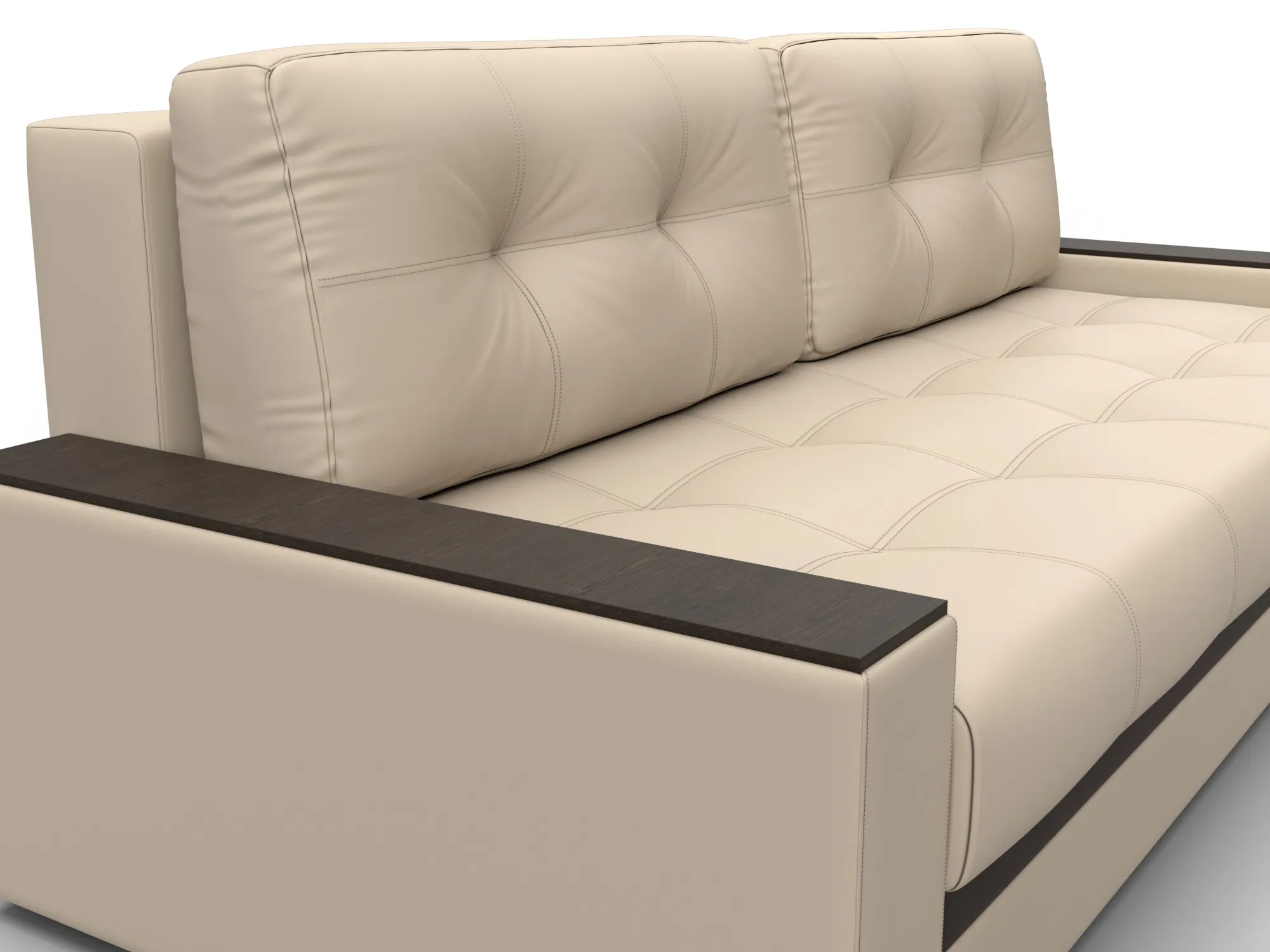 Диван прямой с декором Лига-096 НПБ ( Бежевый;Коричневый )