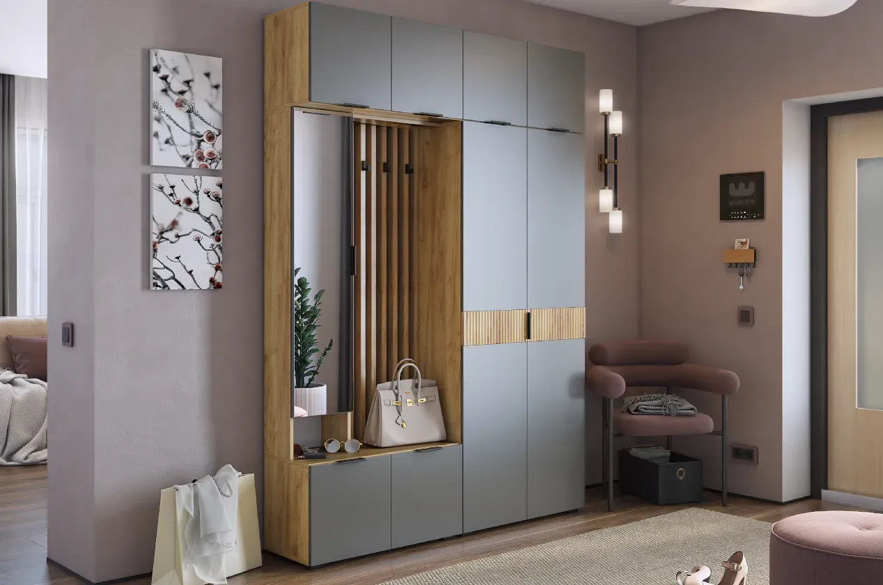 Прихожая Бери К4 дуб крафт золотой/графит