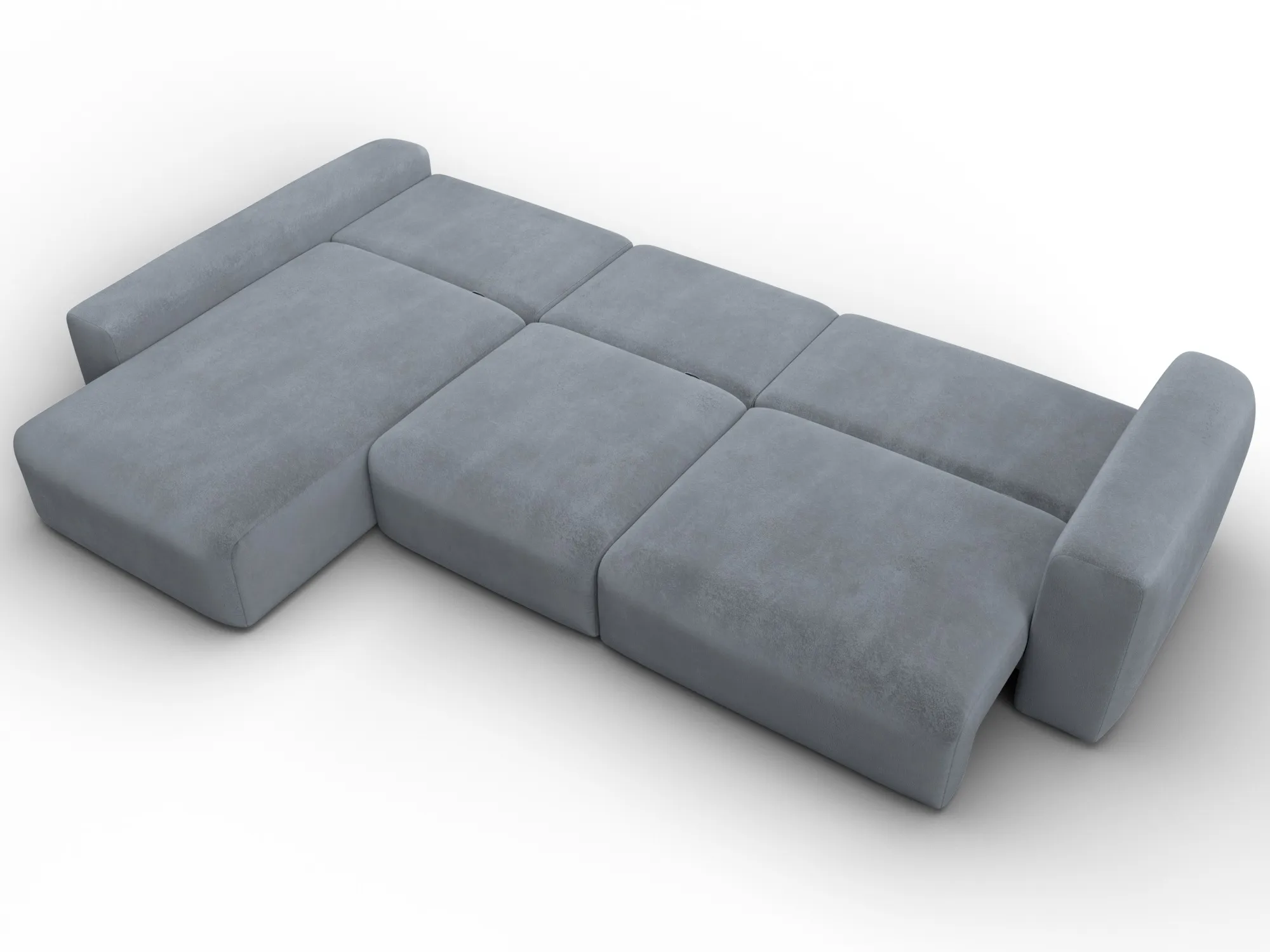 Диван угловой Лига-066 НПБ Лонг угол левый ( TOWER 10 серый )