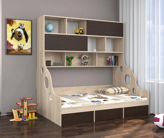 Кровать 2-х спальная с антресолью Дельта 21.02