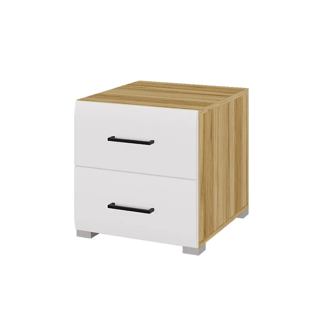 Тумба прикроватная Ненси (дуб золотой/белый глянец)