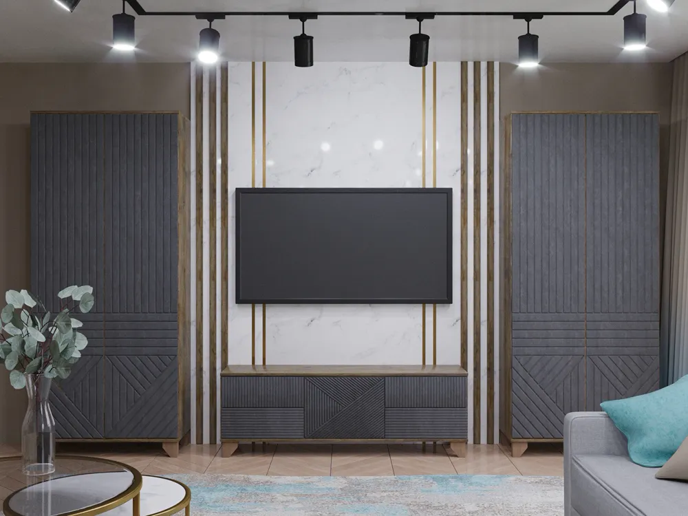 Гостиная Копенгаген дуб самдал/серый графит вариант 4