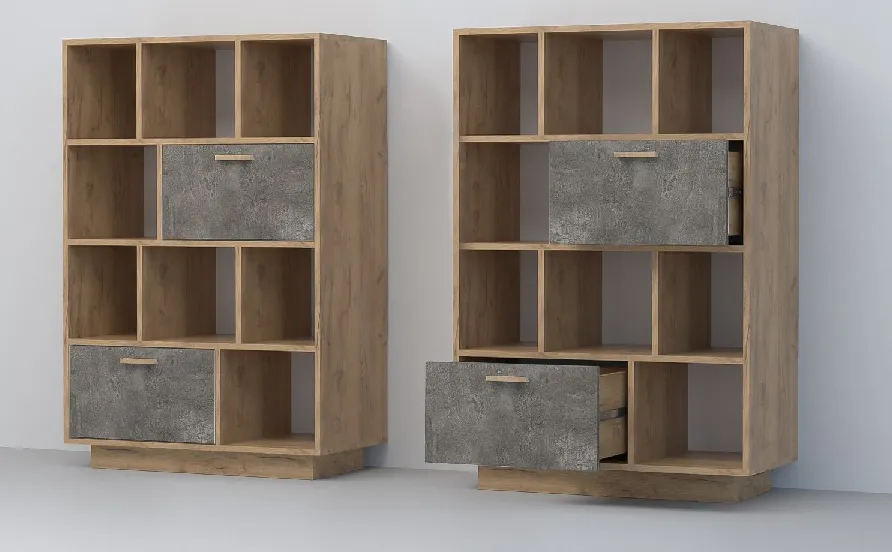 Комод К-1 Эго ПД  Дуб Крафт Золотой/Камень Темный