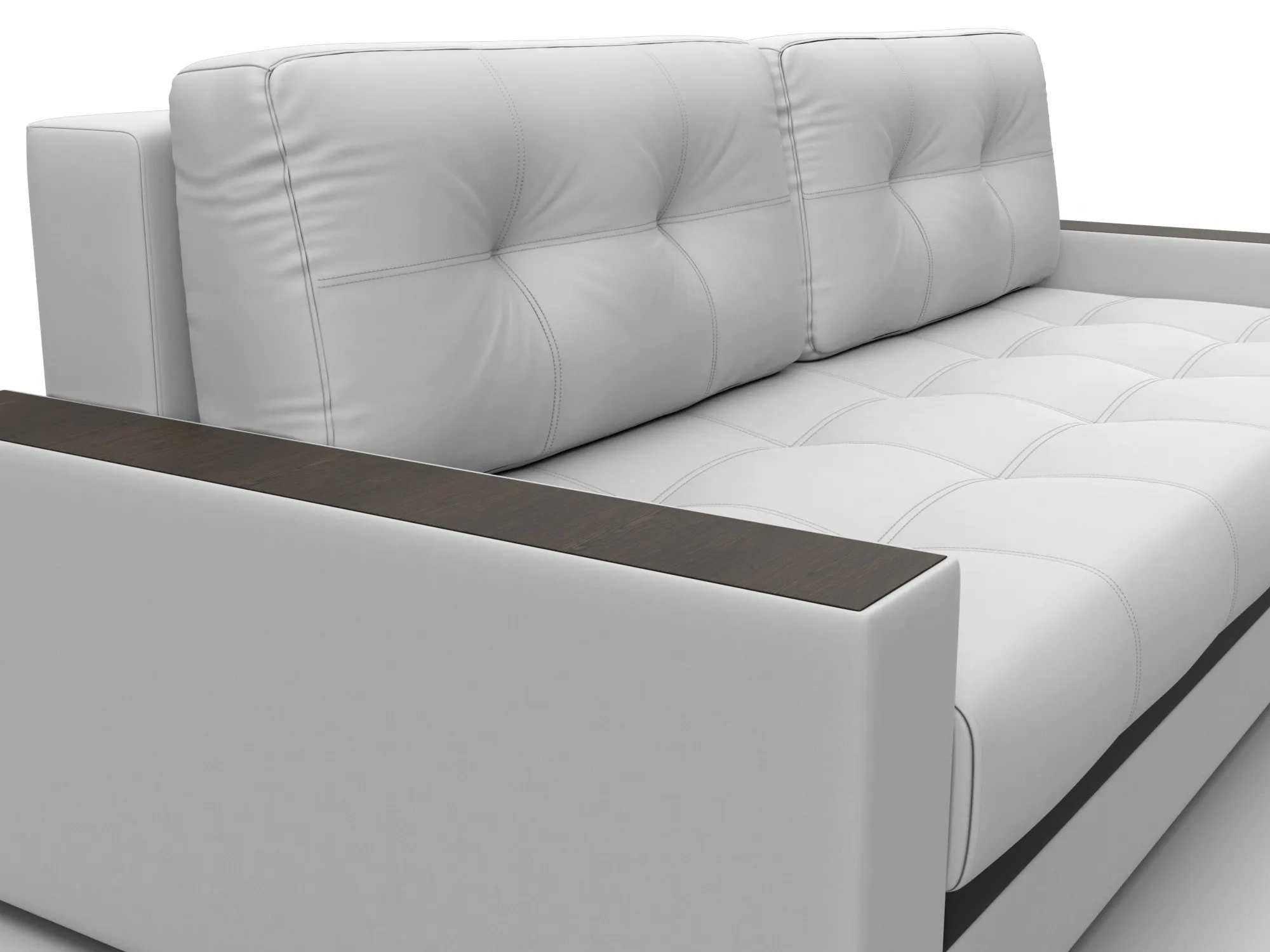 Диван прямой с декором Лига-096 НПБ ( Белый;Черный )