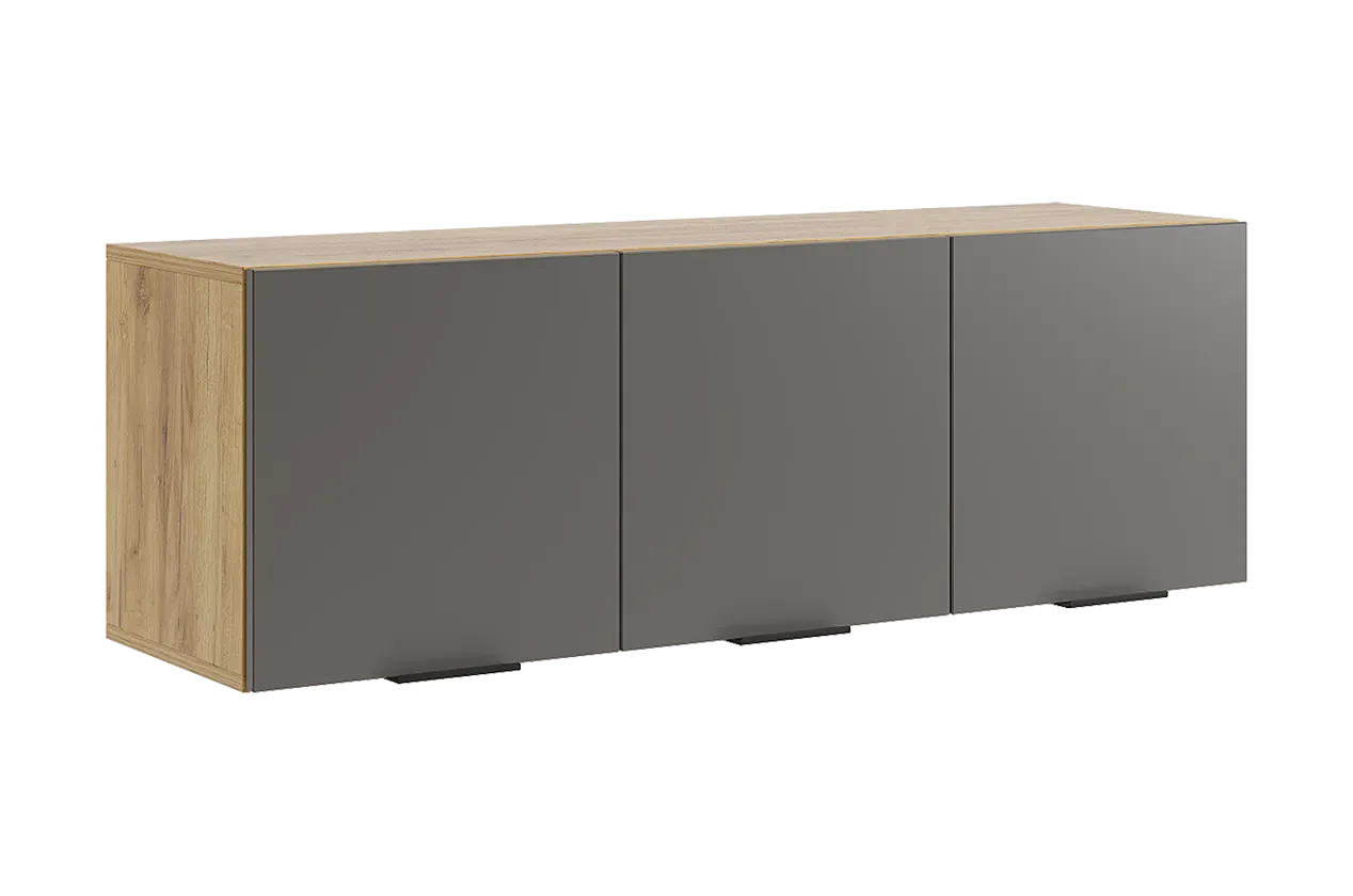 Антресоль Бери  трехдверная дуб крафт золотой/графит