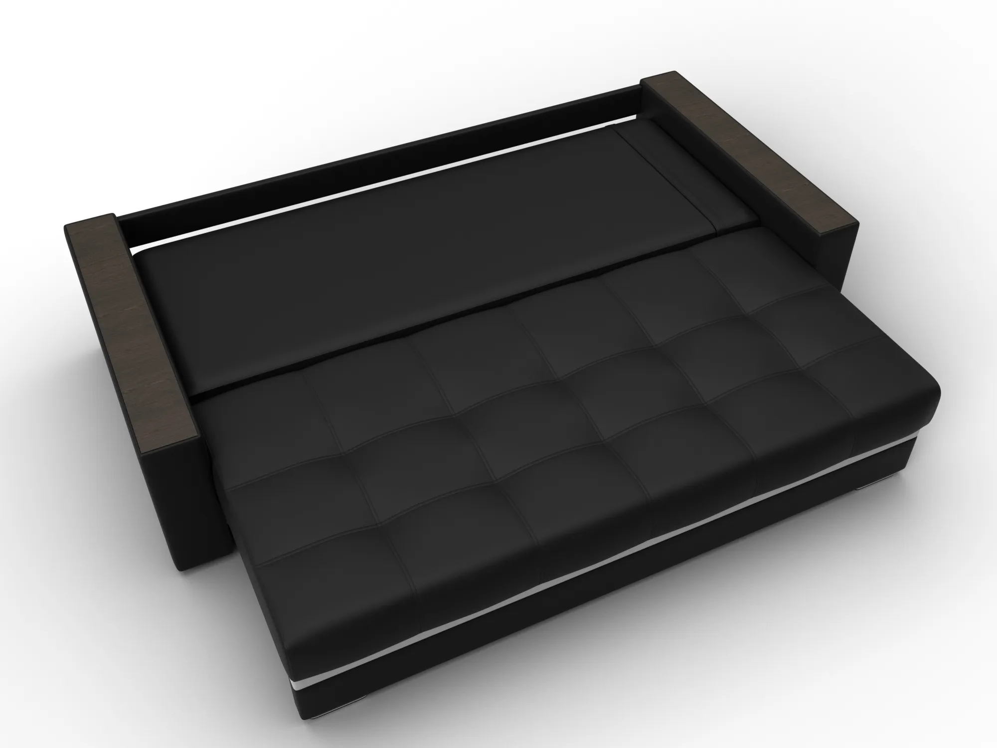 Диван прямой с декором Лига-096 НПБ ( Черный;Белый )