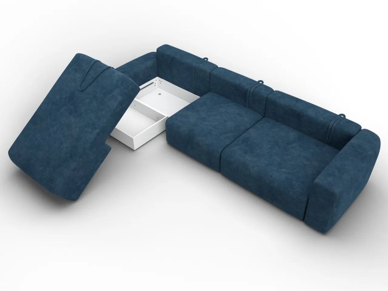 Диван угловой Лига-066 НПБ Лонг угол левый ( BRUT 11 синий )
