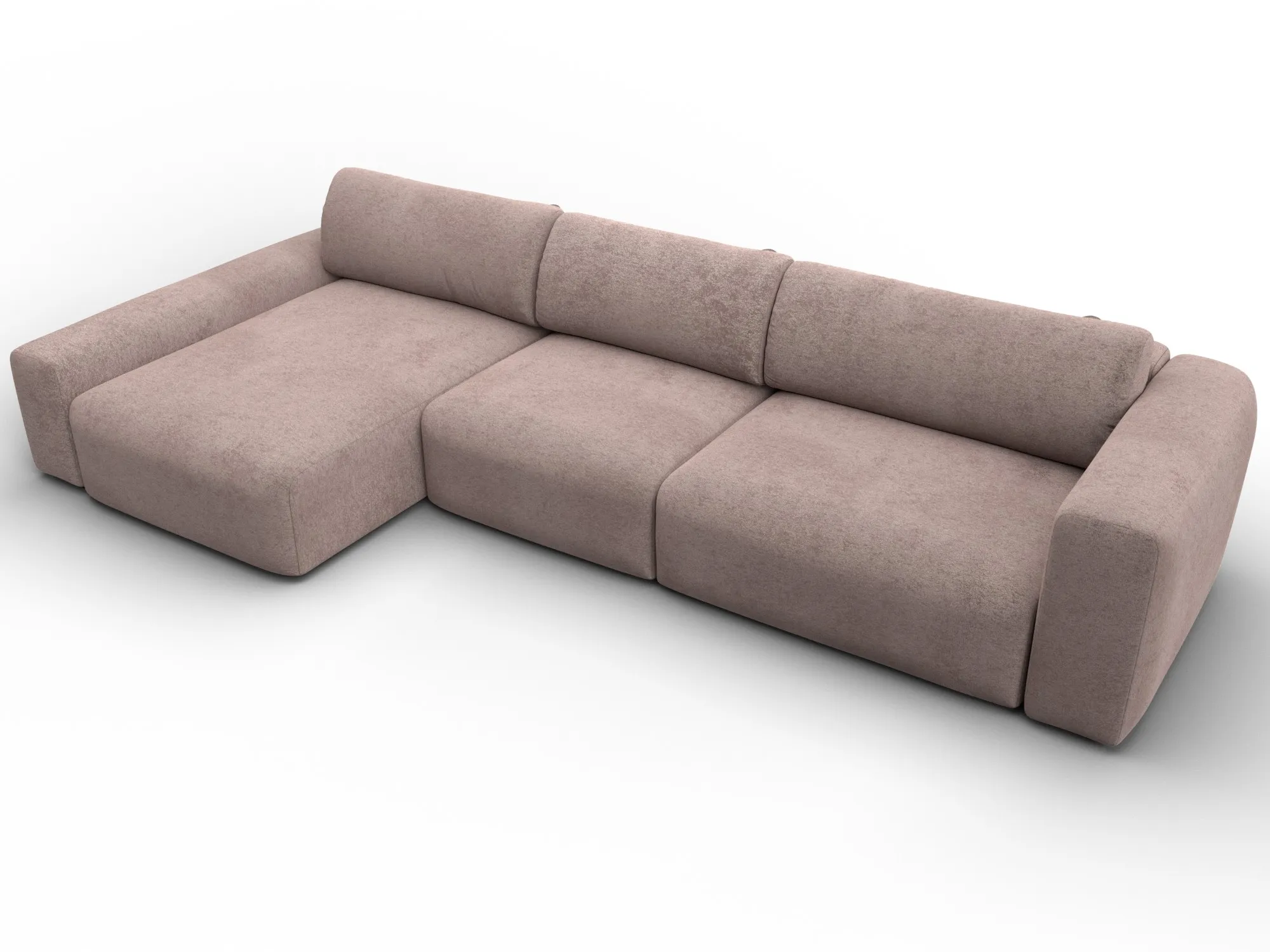 Диван угловой Лига-066 НПБ Лонг угол левый ( TOWER 05 бежевый )