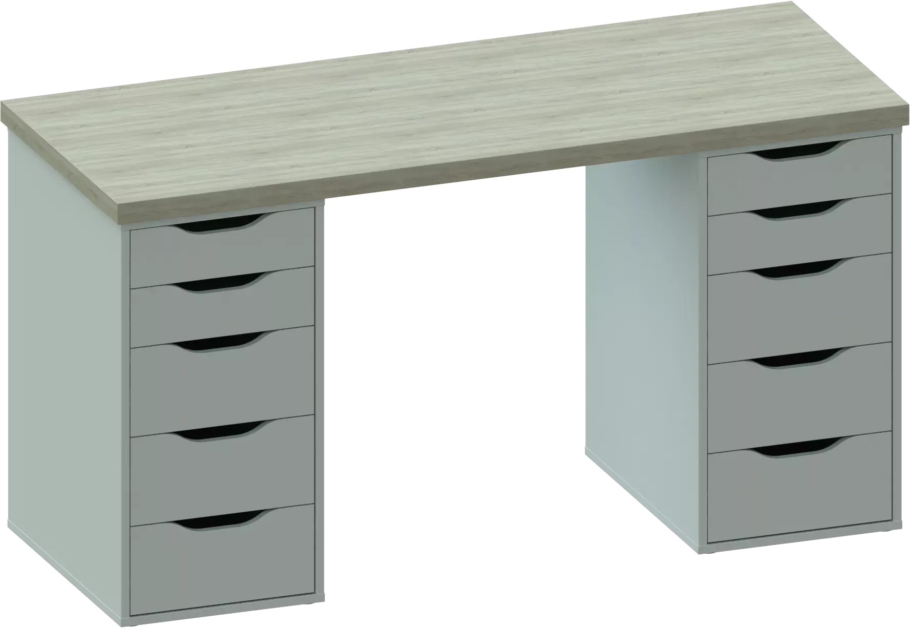 Стол письменный Ингар 2/55   дуб беленый / белый