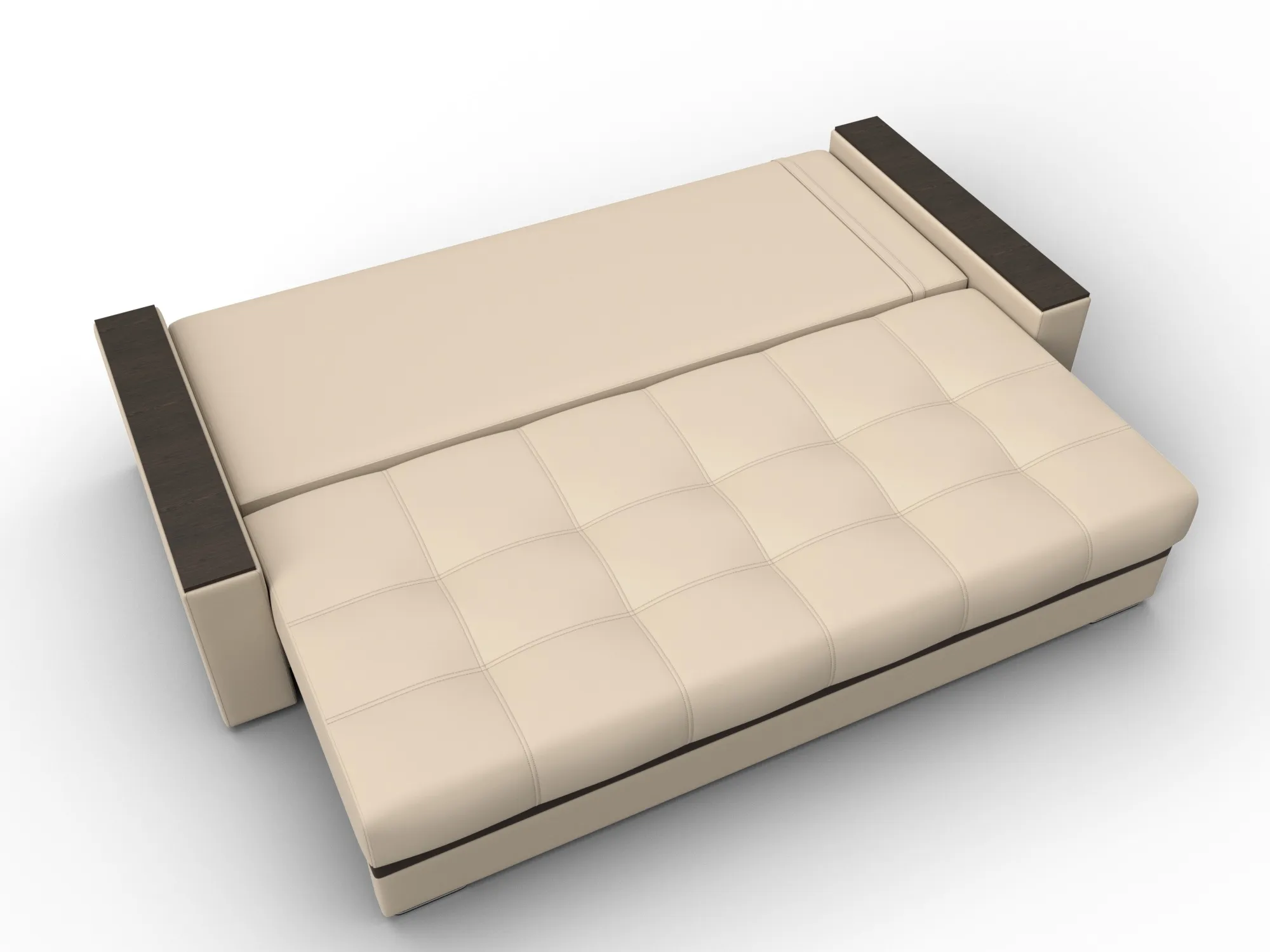 Диван прямой с декором Лига-096 НПБ ( Бежевый;Коричневый )