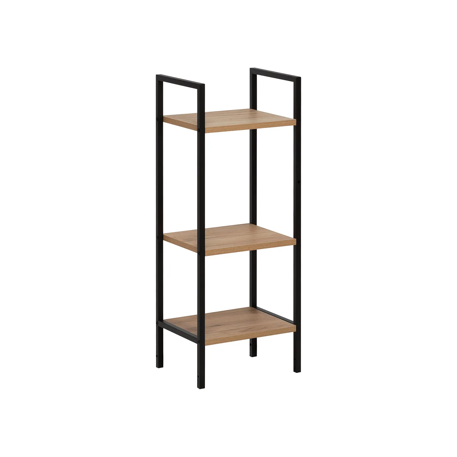 Стеллаж Leset Стилвуд 13 узкий, 3 полки (Чёрный/Дуб крафт золотой)