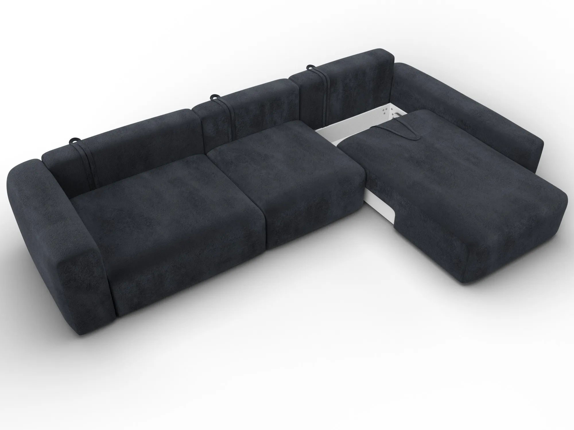 Диван угловой Лига-066 НПБ Лонг угол правый ( TOWER 11 темно-серый )