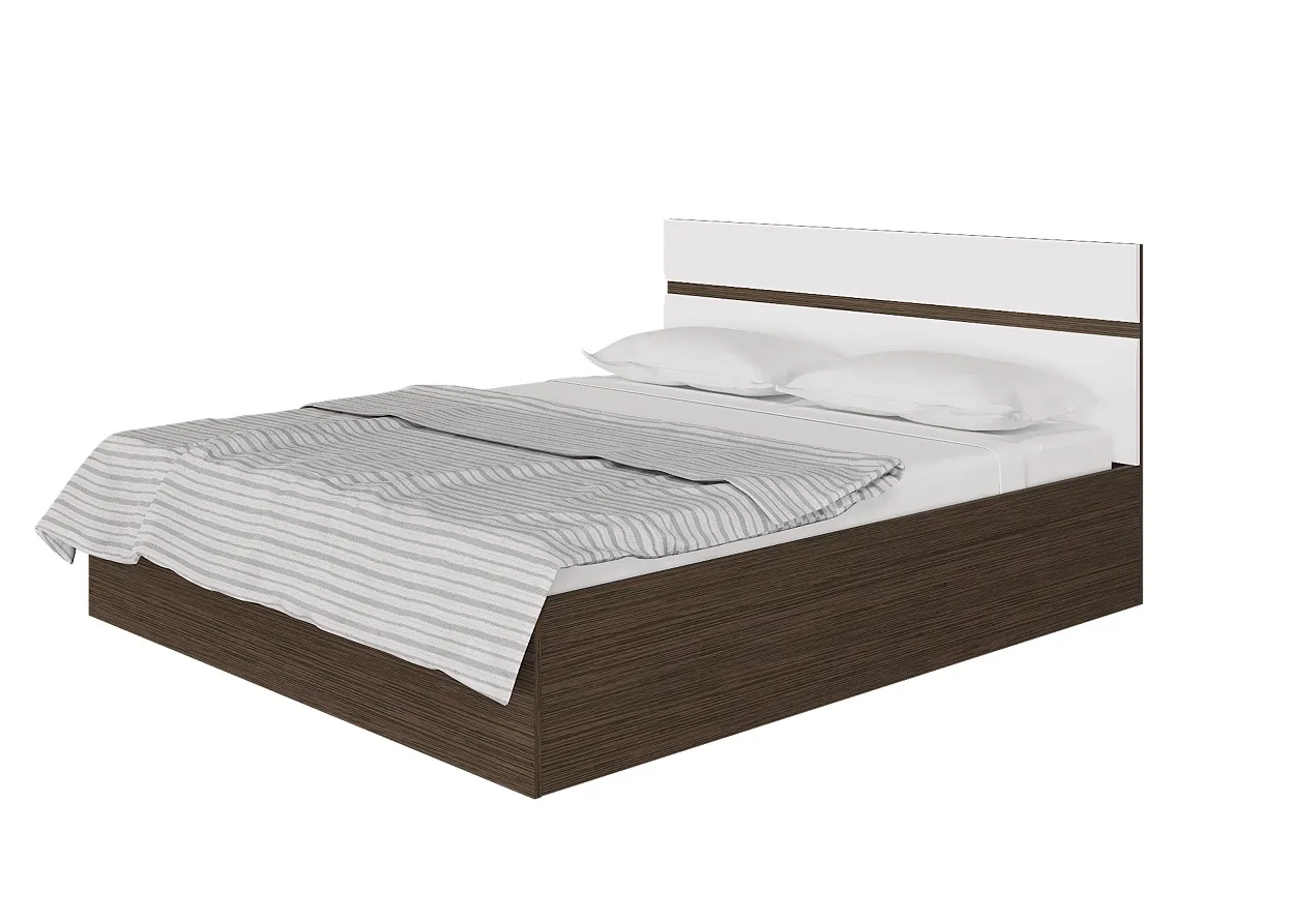 Кровать Ненси 1,4 с основанием (венге/белый глянец)