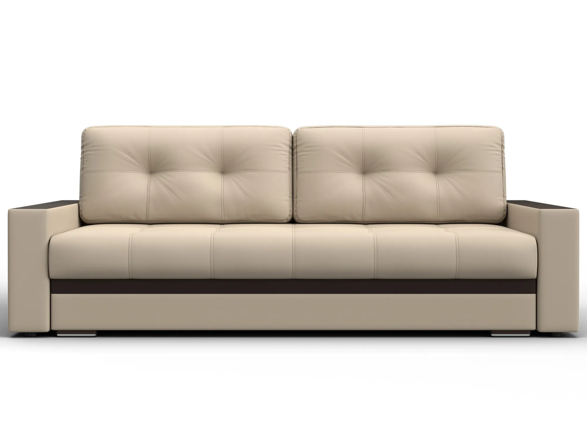 Диван прямой с декором Лига-096 НПБ ( Бежевый;Коричневый )