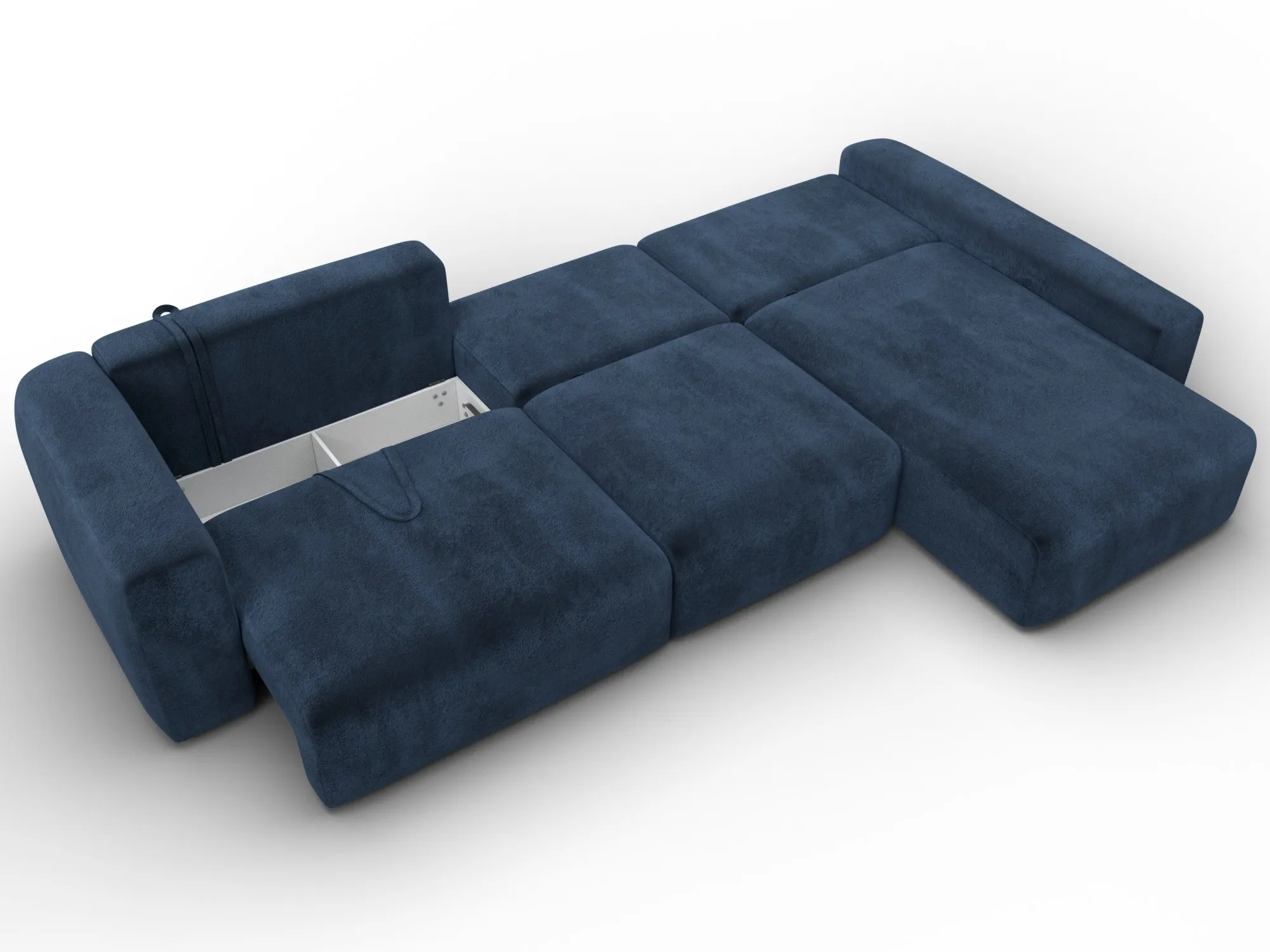 Диван угловой Лига-066 НПБ Лонг угол правый ( TOWER 13 синий )