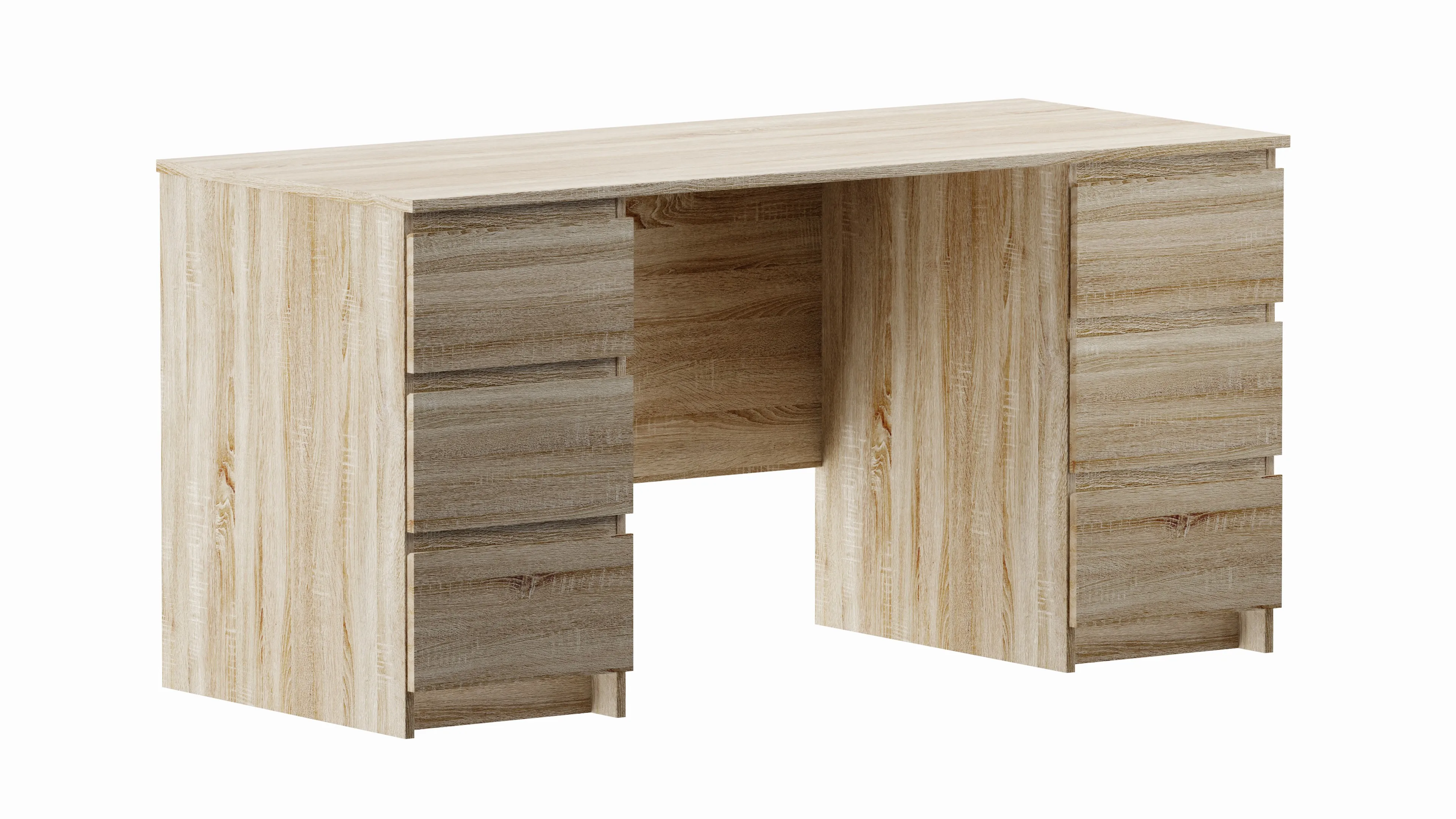 Стол письменный Кастор 6 ящиков сонома