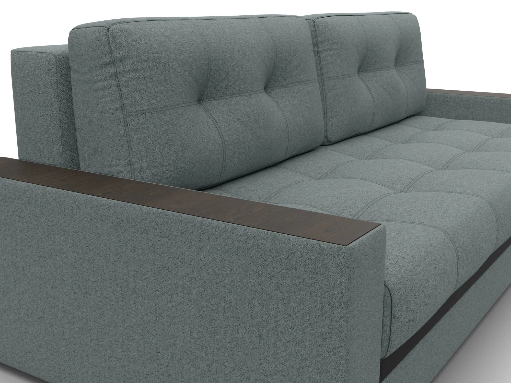 Диван прямой с декором Лига-096 НПБ ( Амур 07 серый;черный )