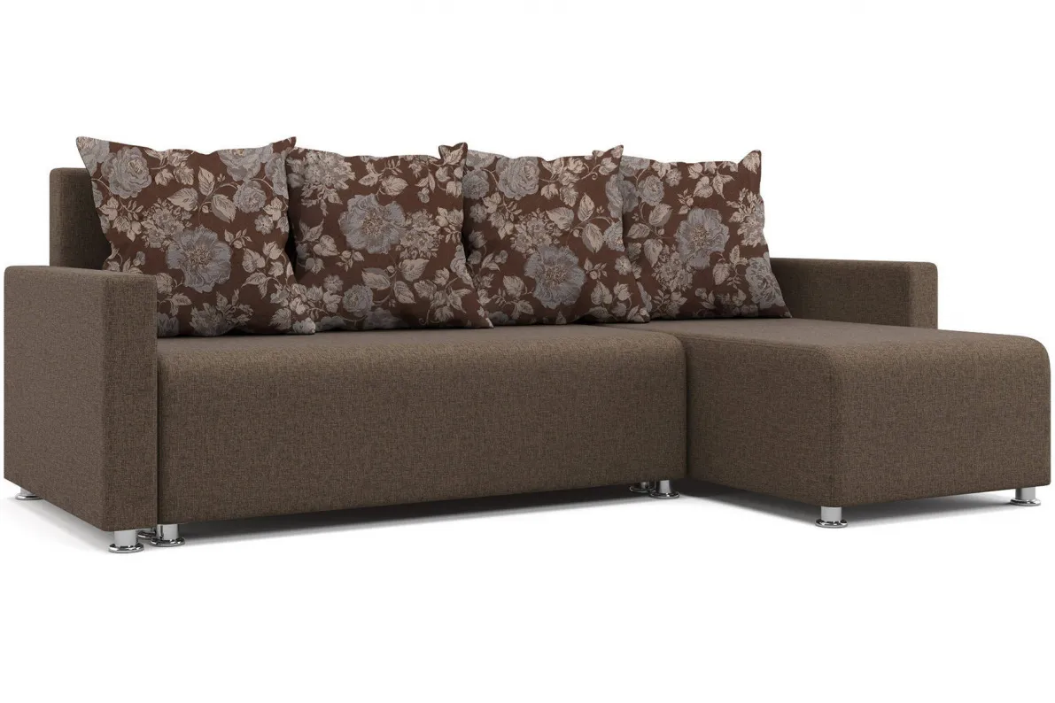 Угловой диван Челси (Цветы коричневый)