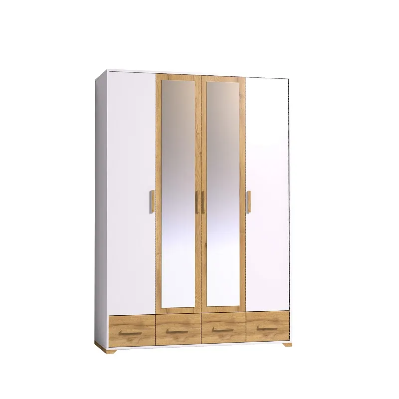 Шкаф для одежды и белья Айрис 555  Белый/Дуб золотистый
