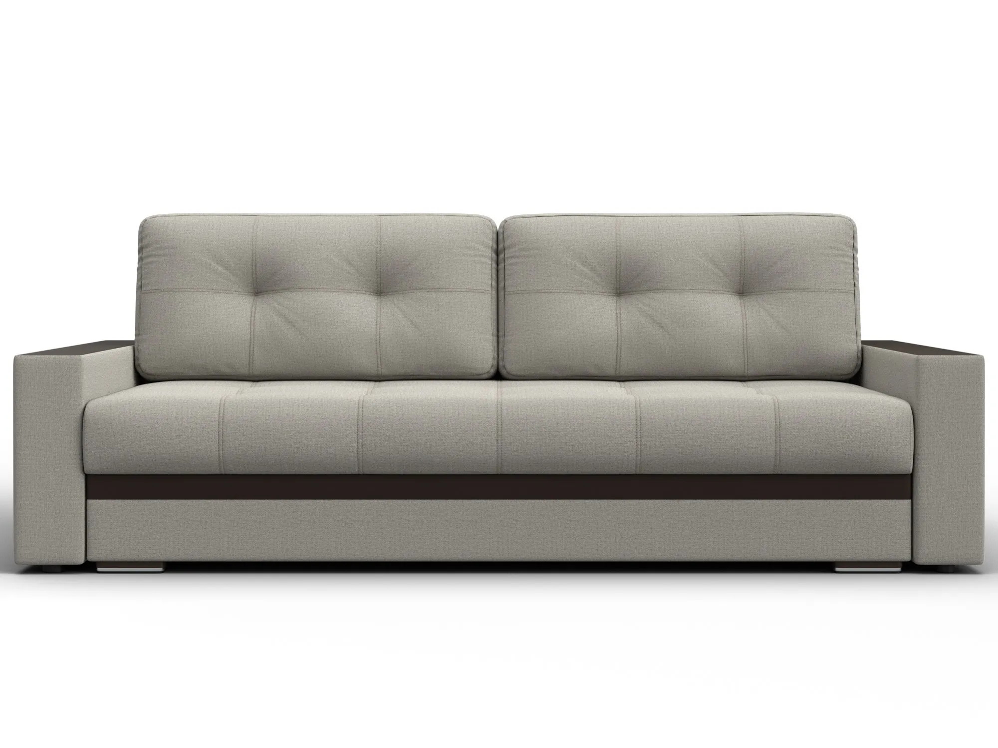 Диван прямой с декором Лига-096 НПБ ( Амур 02 Бежевый;Коричневый )