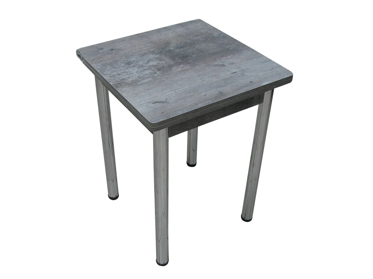 Стол Ломберный поворотно-раскладной 780*580 (штейн темный), ножки хром