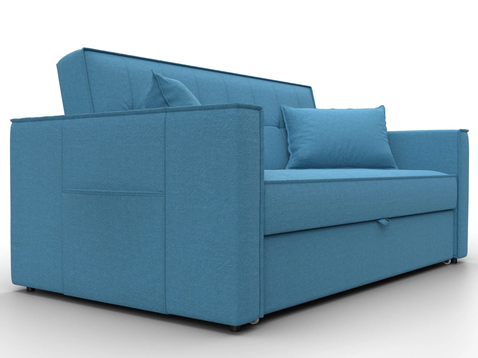 Диван прямой Лига-104 (140) ( Амур 10 голубой )