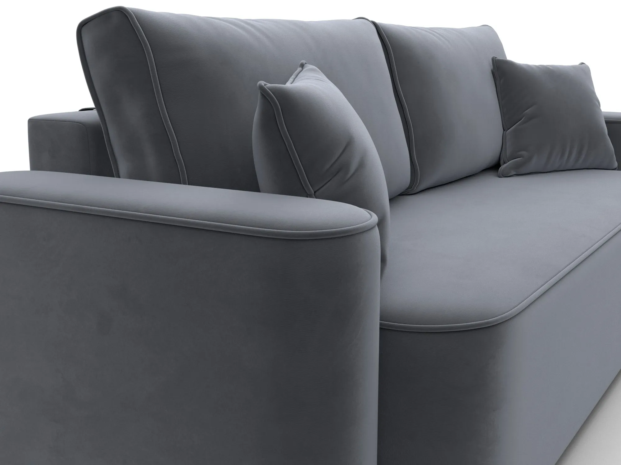 Диван прямой Лига-118 НПБ ( SEVEN 17 серый )