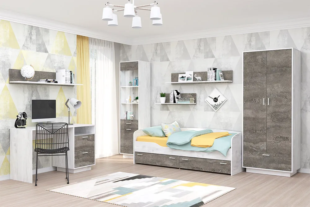 Детская ЭГО Бетон Светлый/Камень Темный Вариант 8