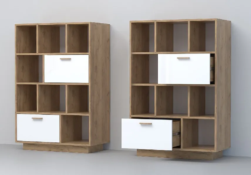 Комод К-1 Эго ПД  Дуб Крафт Золотой/Белый Глянец