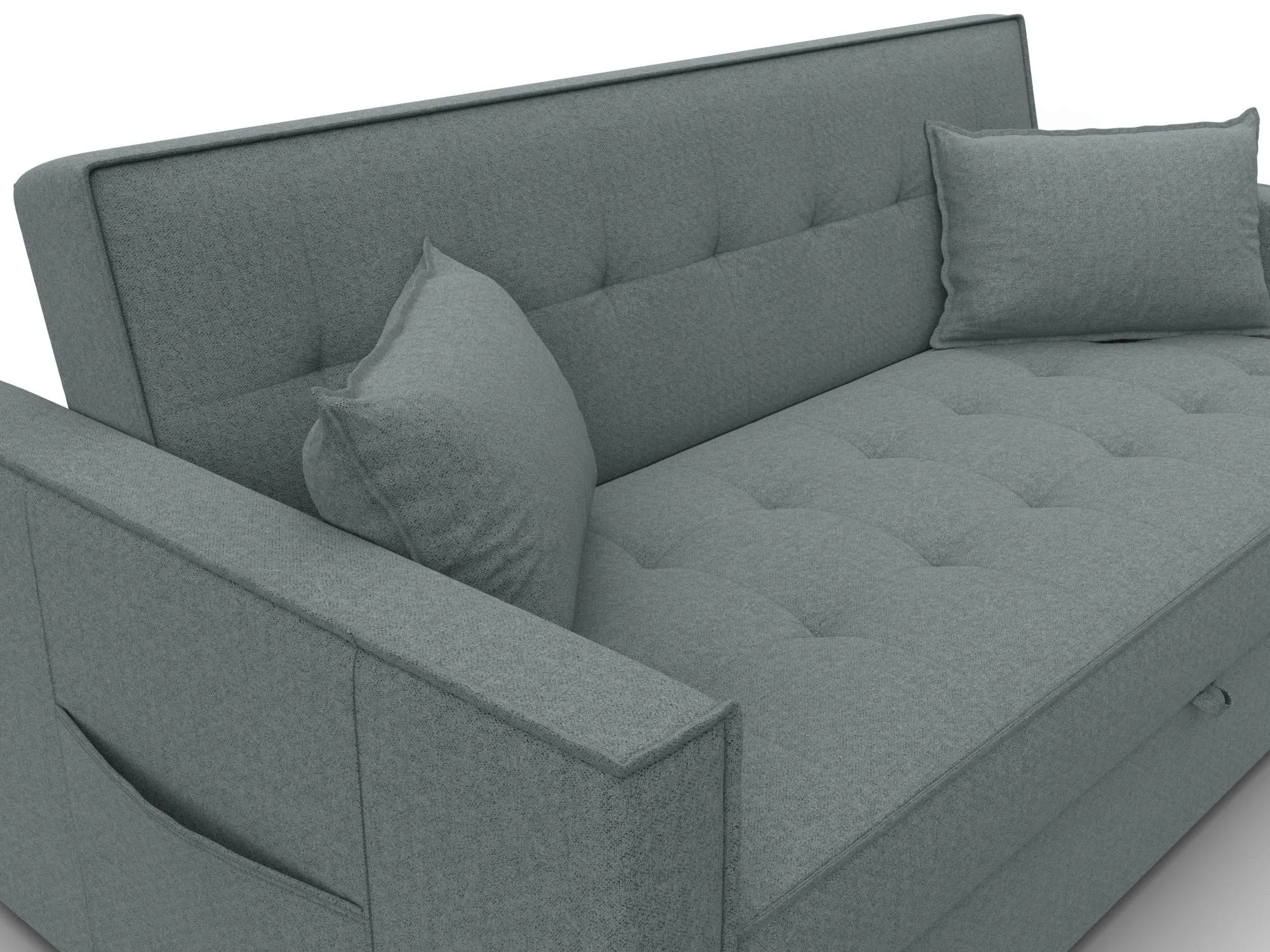 Диван прямой Лига-104 (160) ( Амур 07 серый )