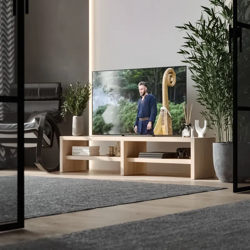 S00838 Энкель ТВ16 ТВ-тумба 160х37x38, дуб беленый