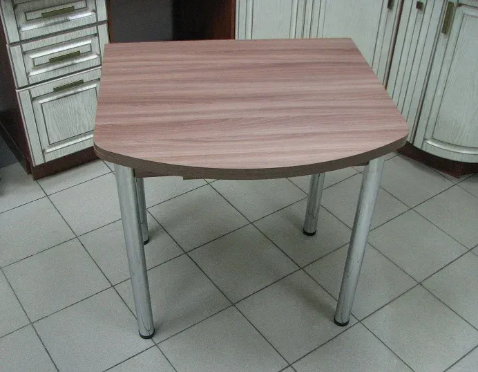 Стол Евро поворотно-раскладной с ящиком 780*590 (ясень шимо тёмный), ножки хром