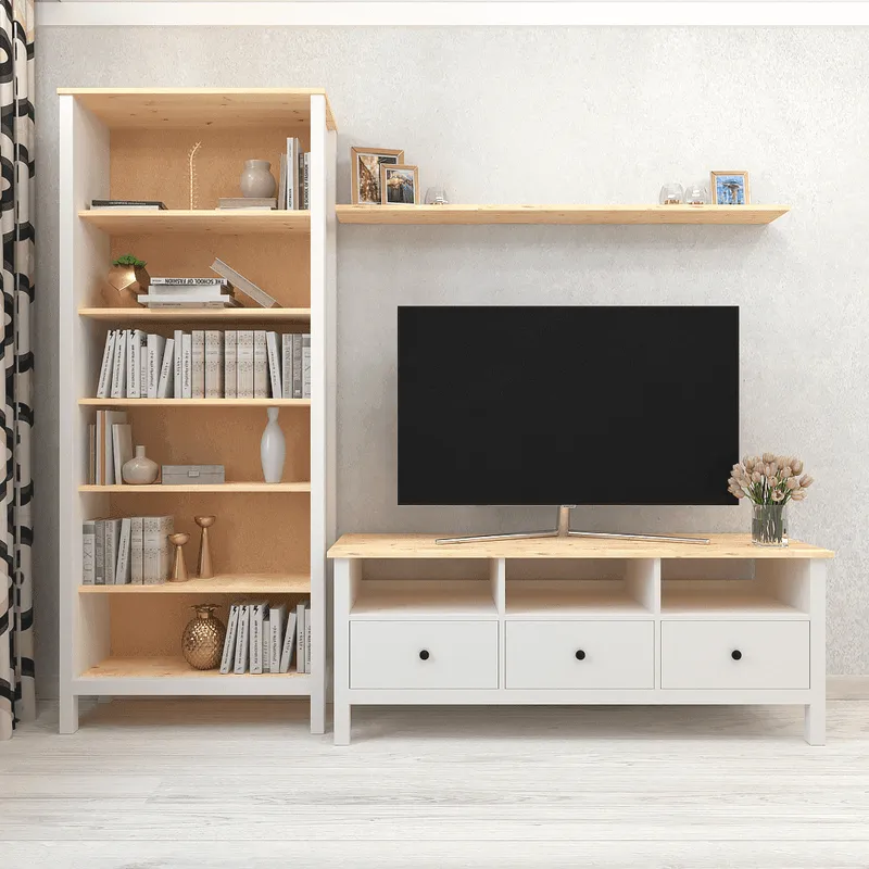 Стеллаж (900*1978*370) Ф-156.11_белый/натуральный