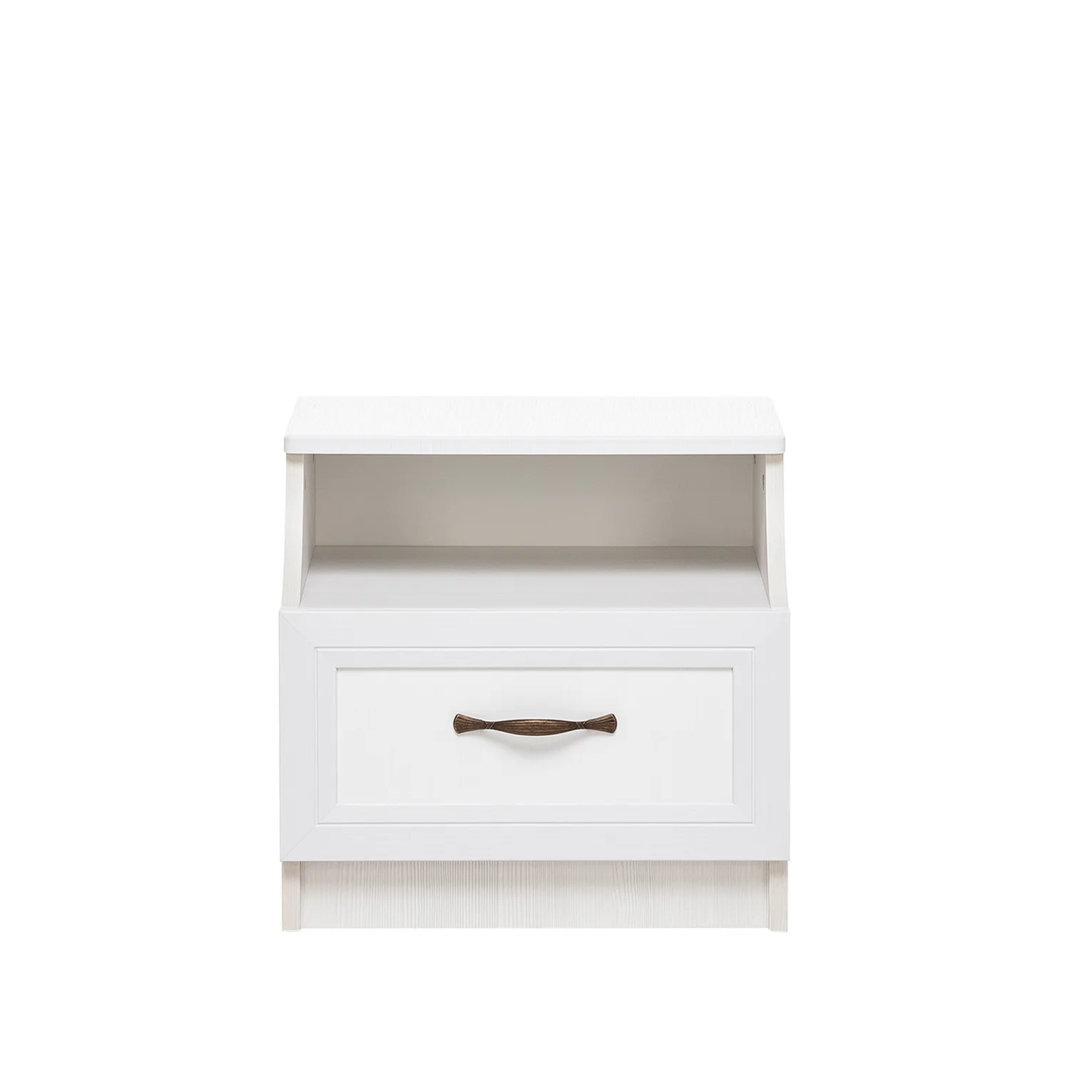 Тумба прикроватная Leset Вега (Холст белый, белое дерево, рамух)