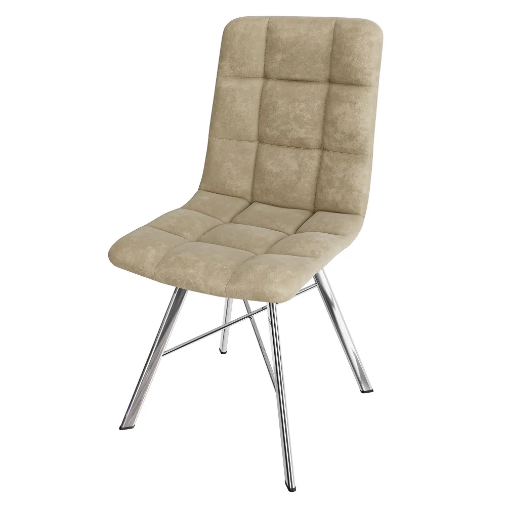 Стул Чили (велюр бежевый, ноги хром)