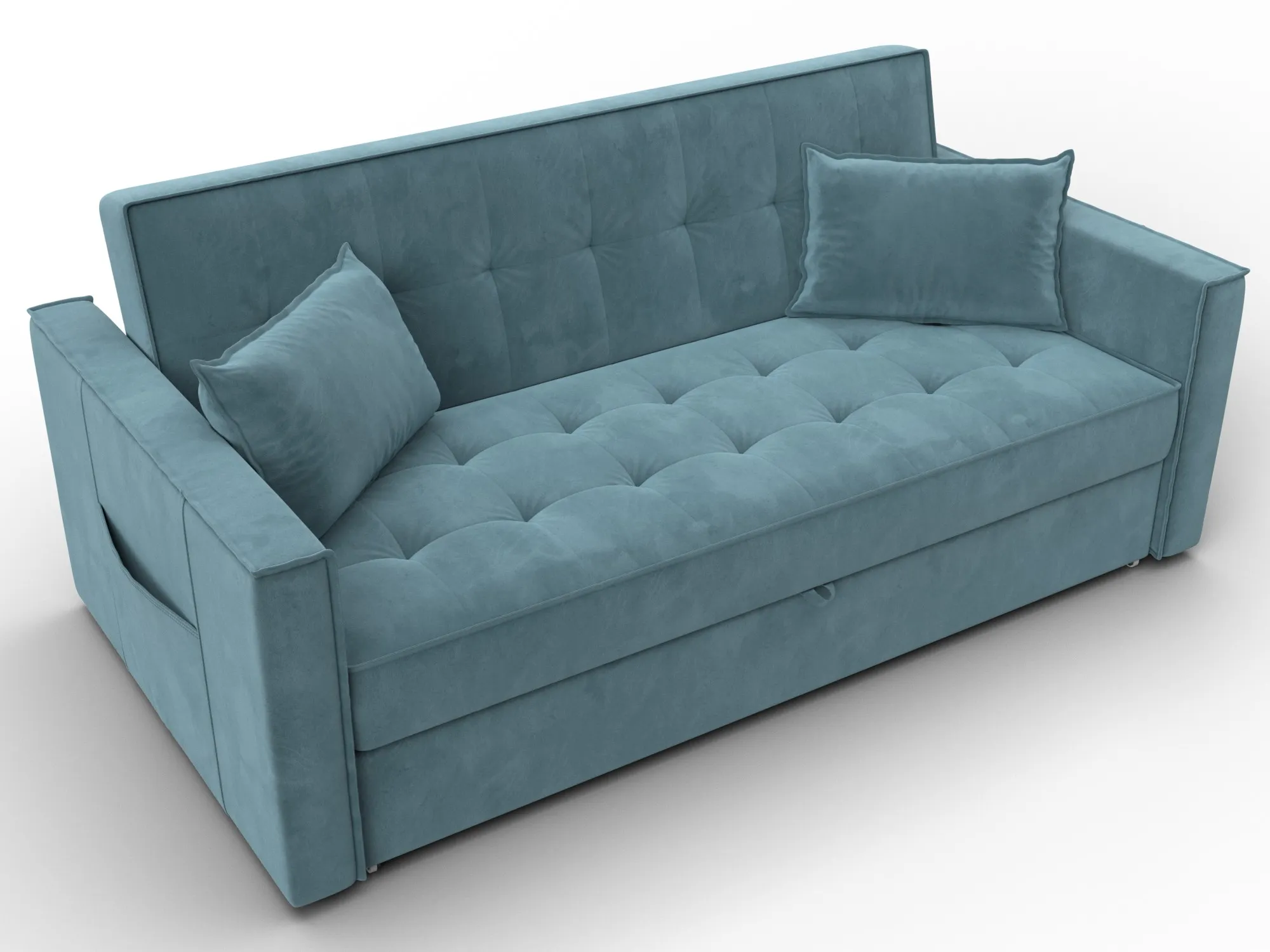 Диван прямой Лига-104 (160) ( SEVEN 113 бирюзовый )