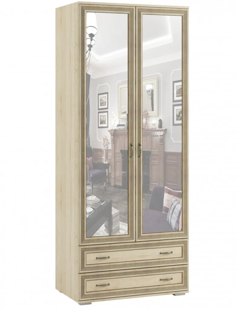 Шкаф двухстворчатый с зеркалом Domani Ливорно ЛШ-23