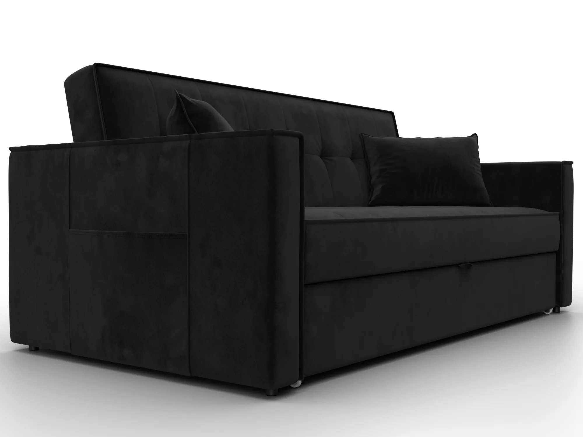 Диван прямой Лига-104 (160) ( SEVEN 35 черный )