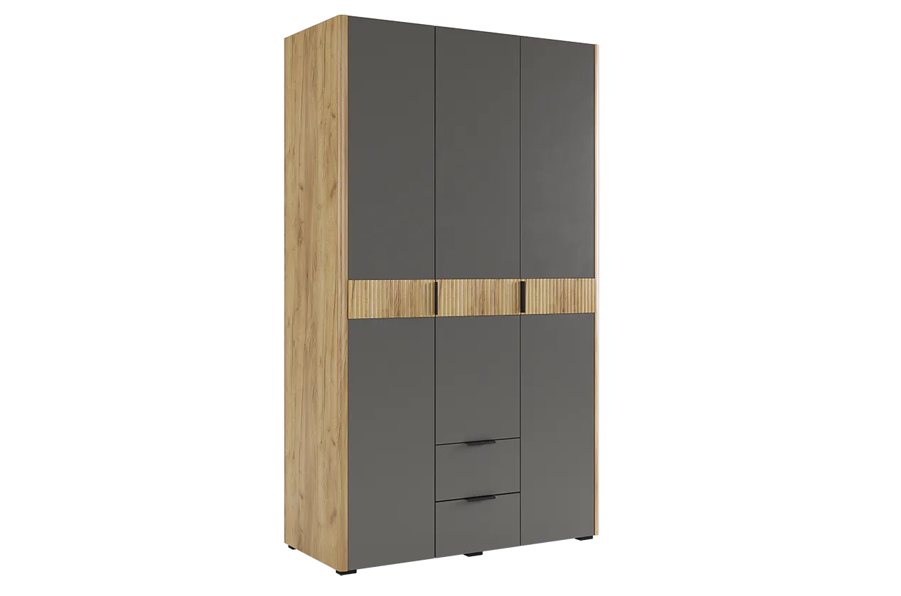 Шкаф трехдверный Адам  дуб крафт золотой/графит