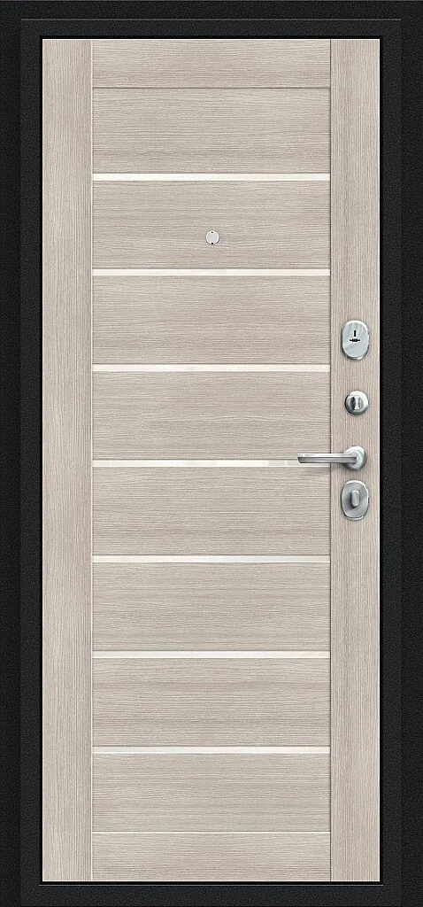 Входная металлическая дверь Техно Букле черное/Cappuccino Veralinga