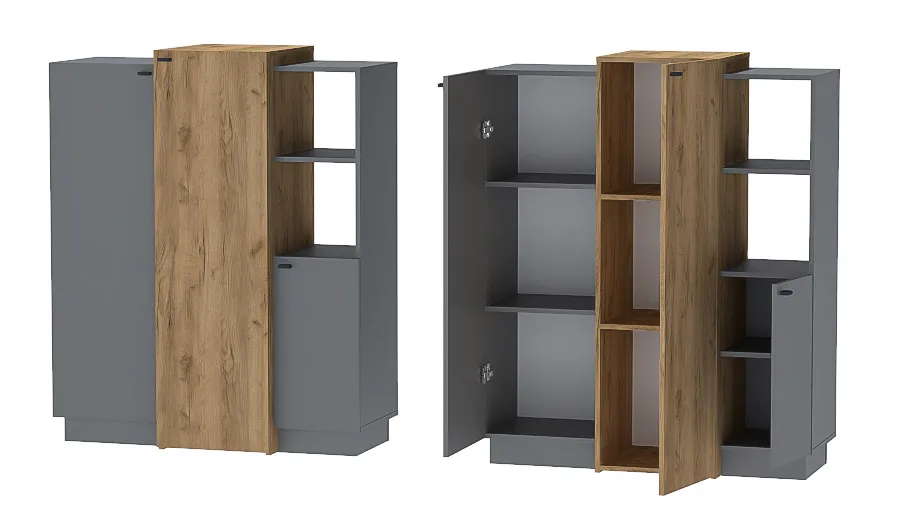 Комод К-3 Квадро Графит