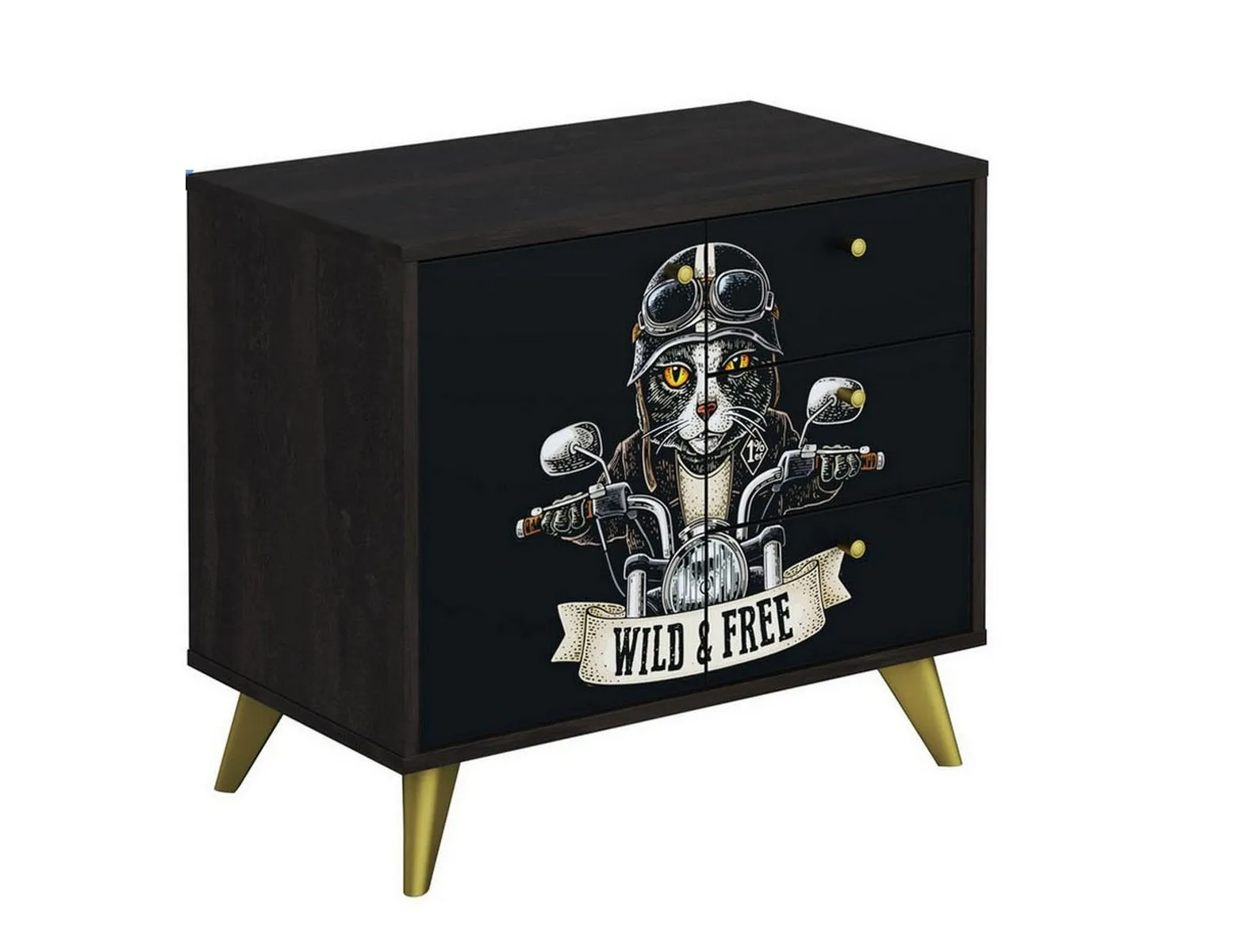 Комод Фьюжн Арт КМ-002 камень угольный/Biker Cat