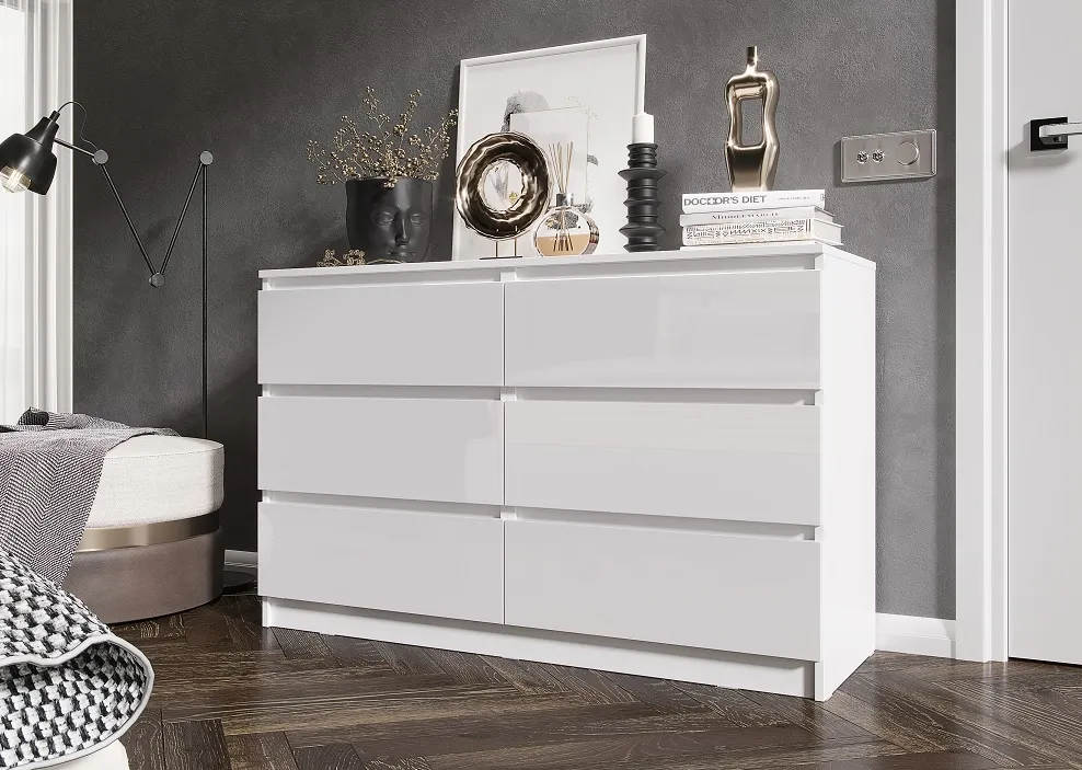 Комод Челси белый/белый глянец